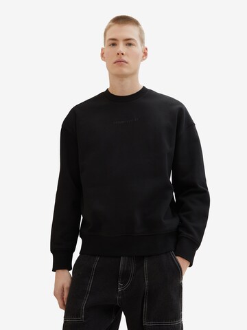 TOM TAILOR DENIM Sweatshirt in Schwarz