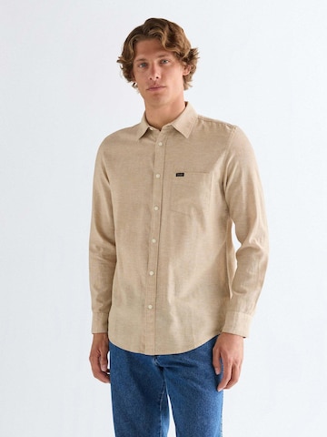 WRANGLER Regular fit Overhemd '1 Pocket' in Beige: voorkant