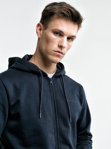 BIG STAR Zip-Up Hoodie 'Leonadar' in Blue