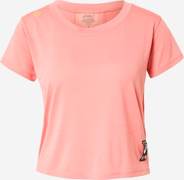 ASICS Sportshirt 'SAKURA SS CROP TOP' in Pink: front