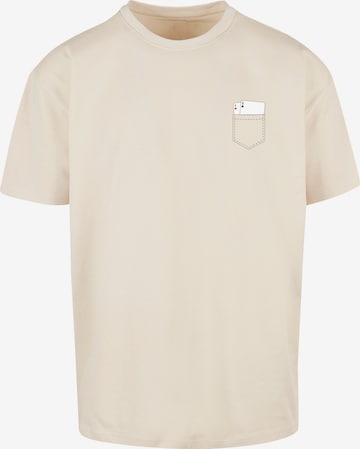 T-Shirt 'Poker ' F4NT4STIC en beige : devant