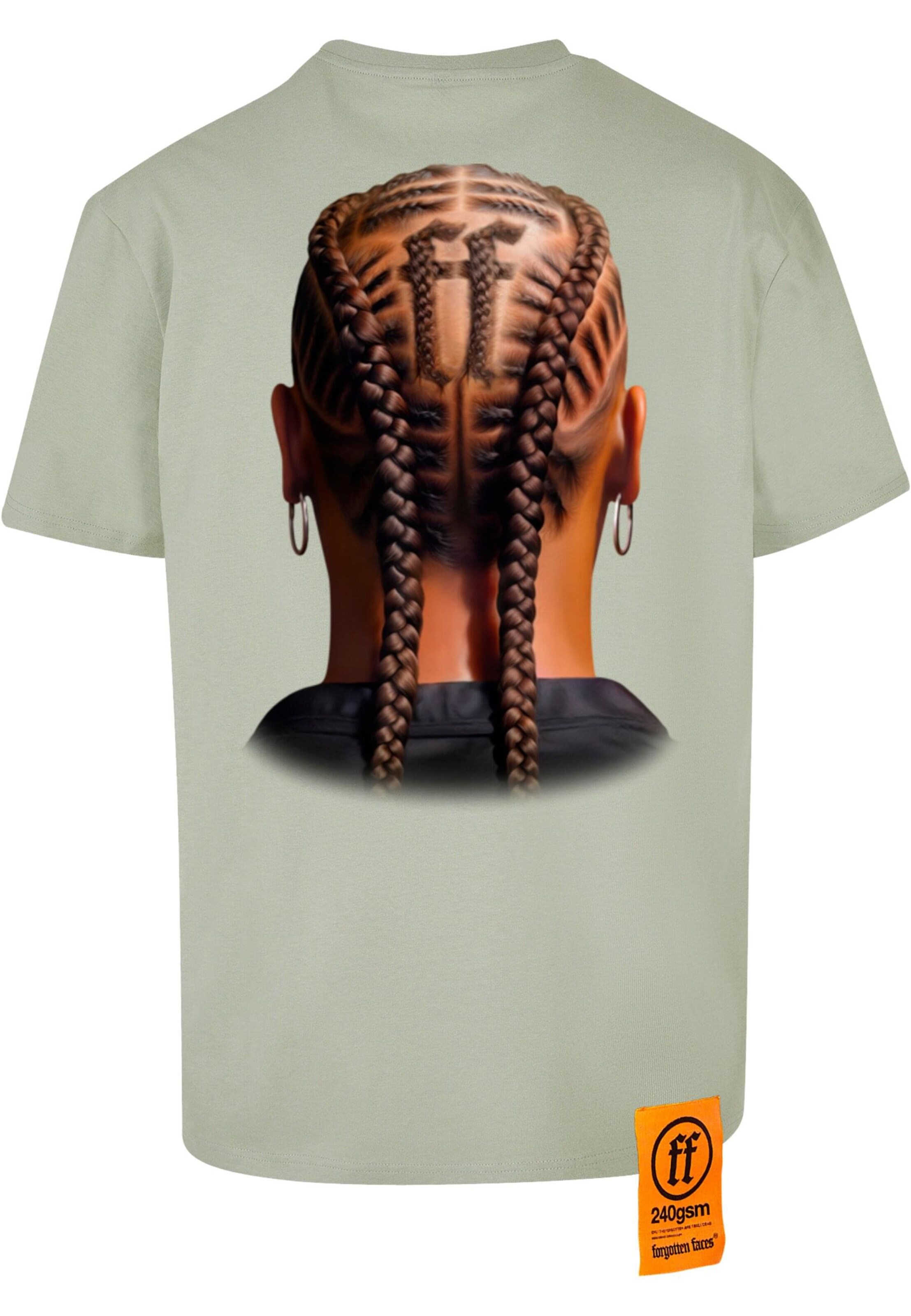 Forgotten Faces Tričko 'Braids' – zelená