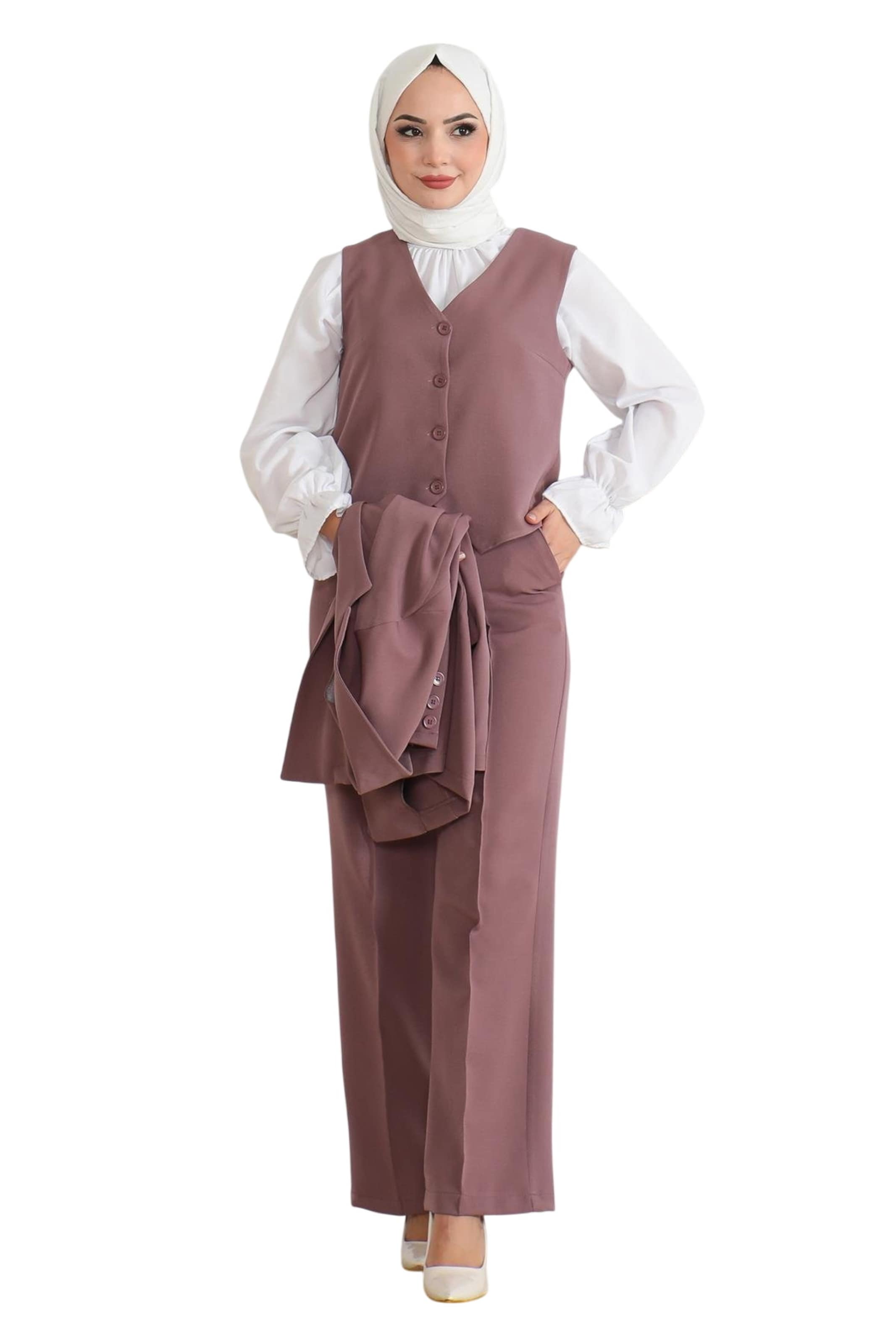 MODAMIHRAM Broekpak in Roze: voorkant