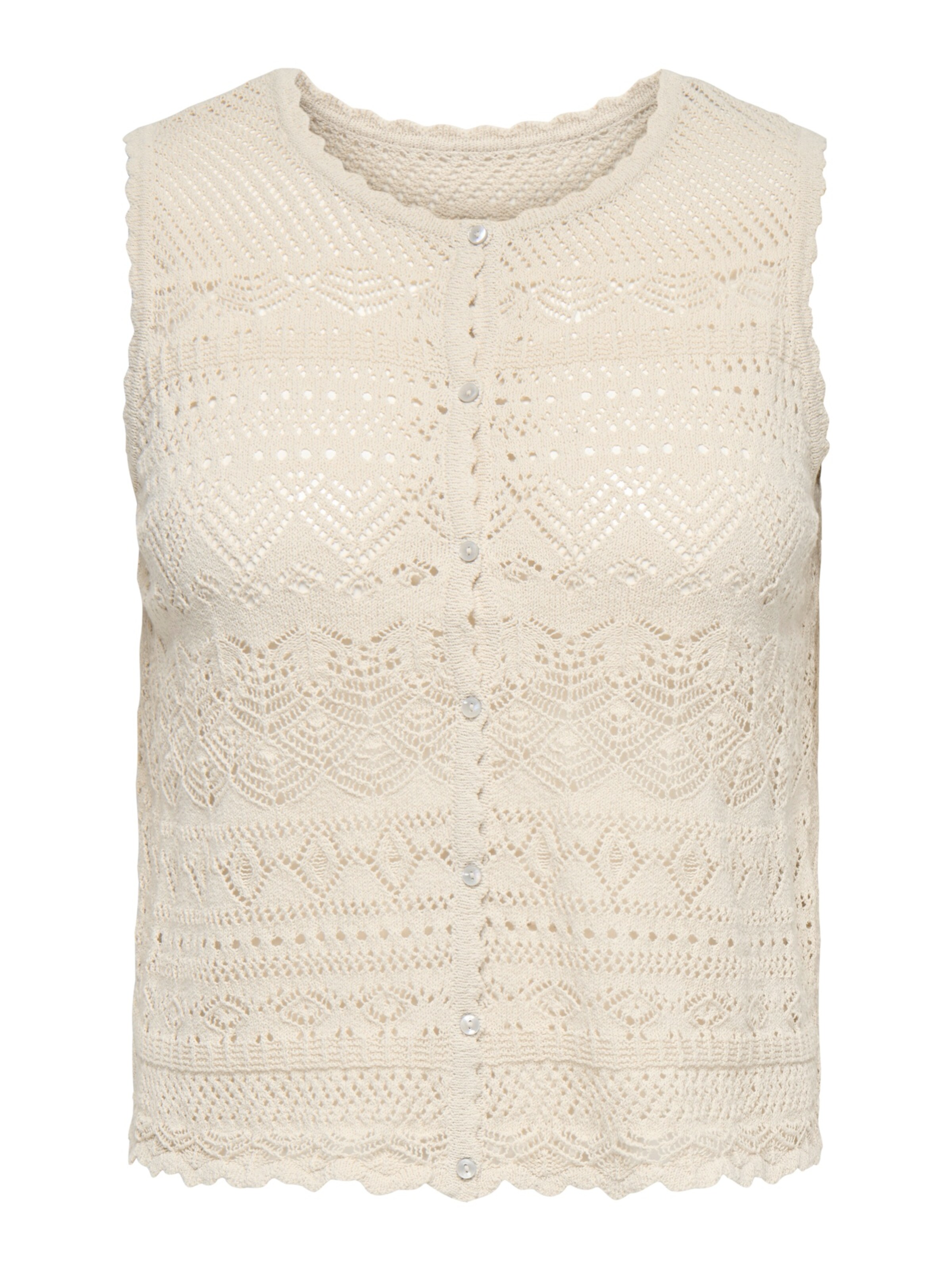 ONLY Carmakoma Strickweste 'CARLUZA' in Beige: Vorderseite