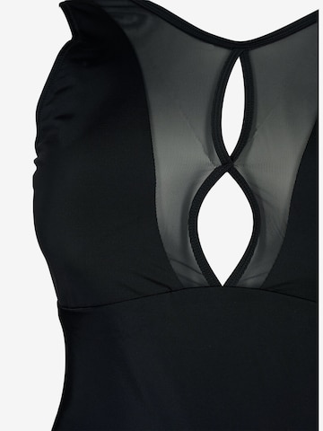 Swim by Zizzi Bustier Badeanzug in Schwarz