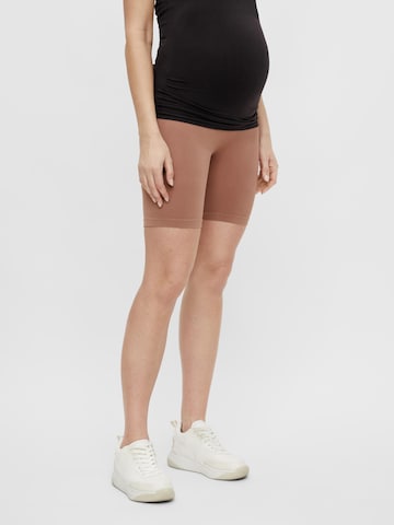 MAMALICIOUS Skinny Shorts  'Tia Jeanne' in Braun: predná strana