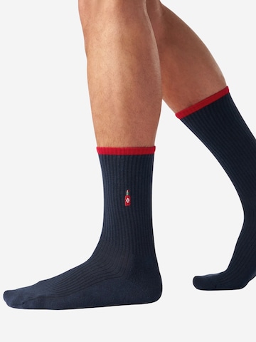 Von Jungfeld Socken 'Mix & Match Socken mit Stickmotiven' in Blau