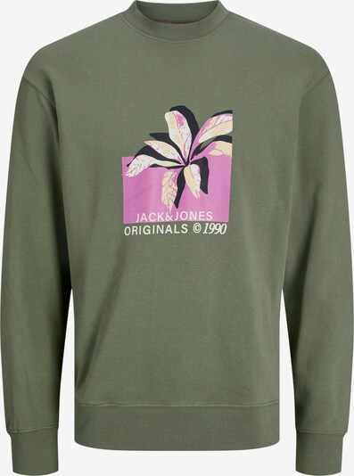 JACK & JONES Sweatshirt 'TAMPA' in de kleur Lichtgeel / Jade groen / Orchidee / Wit, Productweergave