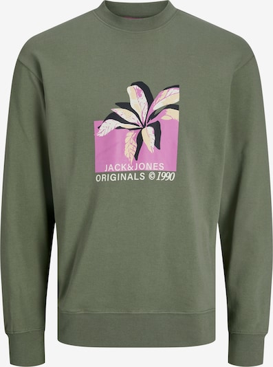 JACK & JONES Sweatshirt 'TAMPA' in hellgelb / jade / orchidee / weiß, Produktansicht