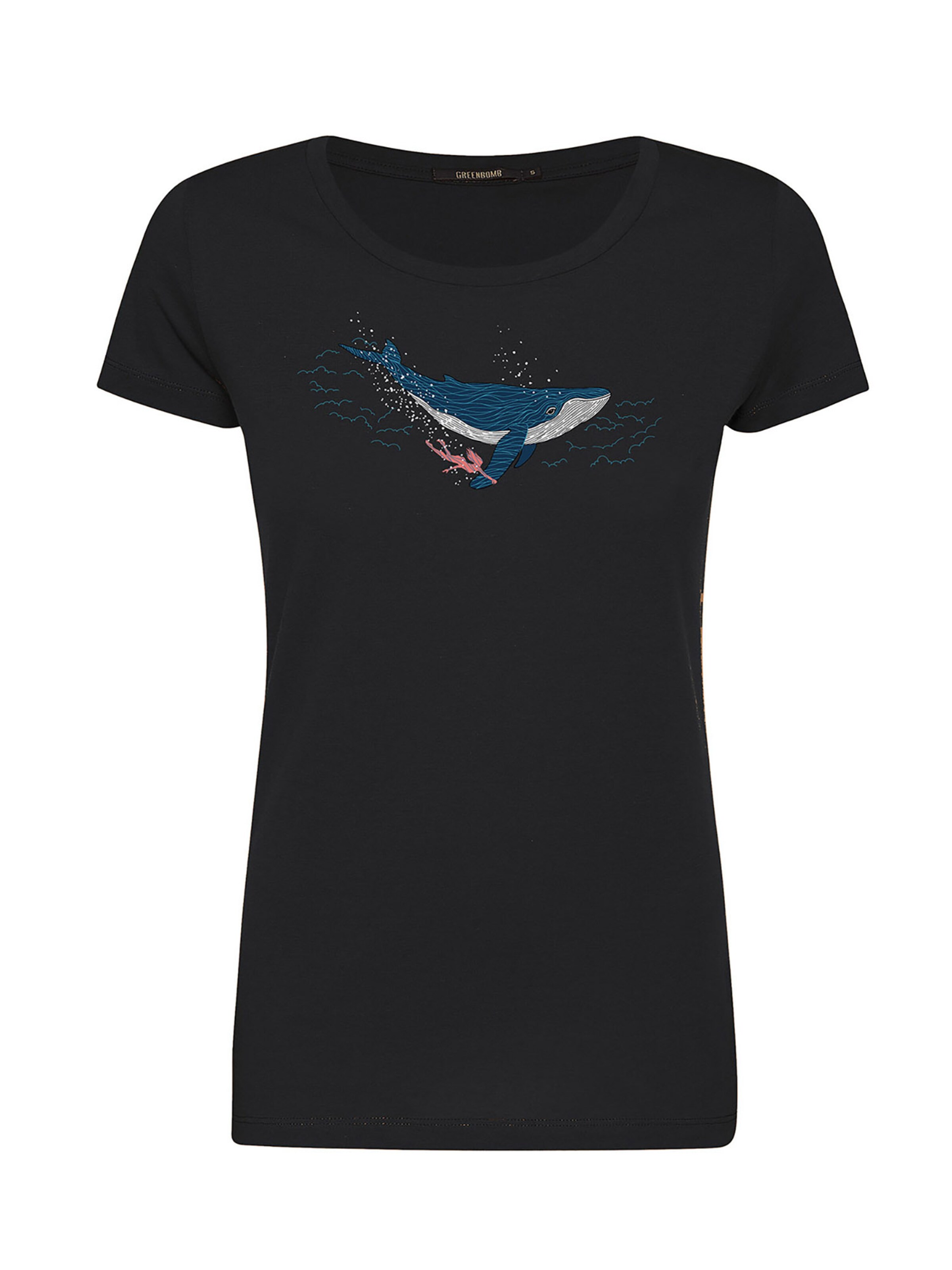 T-shirt 'Animal Whale Dive' GREENBOMB en noir : devant