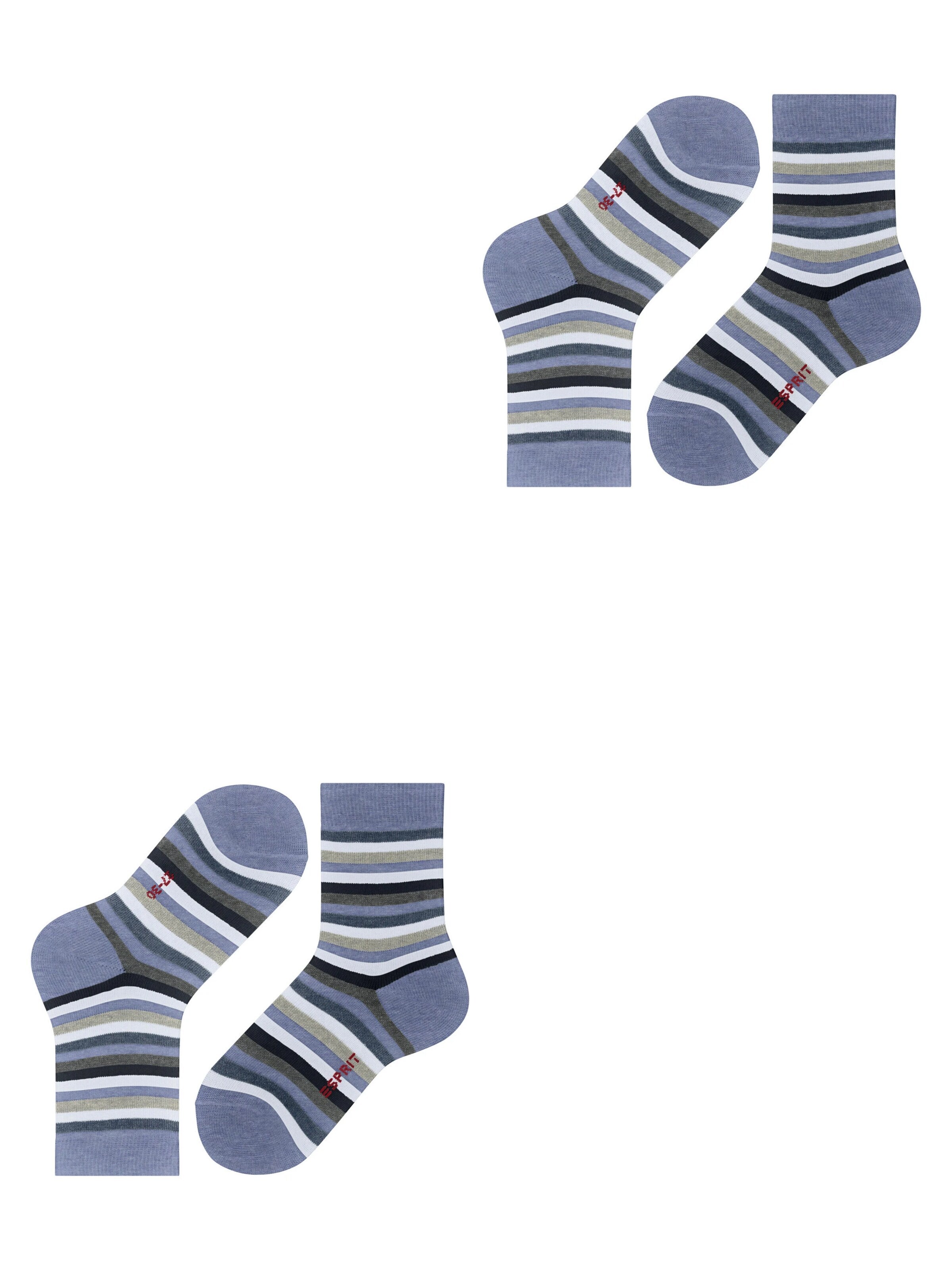 ESPRIT Socken 'Playful Stripe 2-Pack'‌‌ in Blau