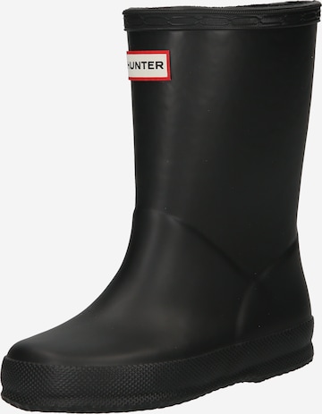 HUNTER Rubber Boots in Black: front