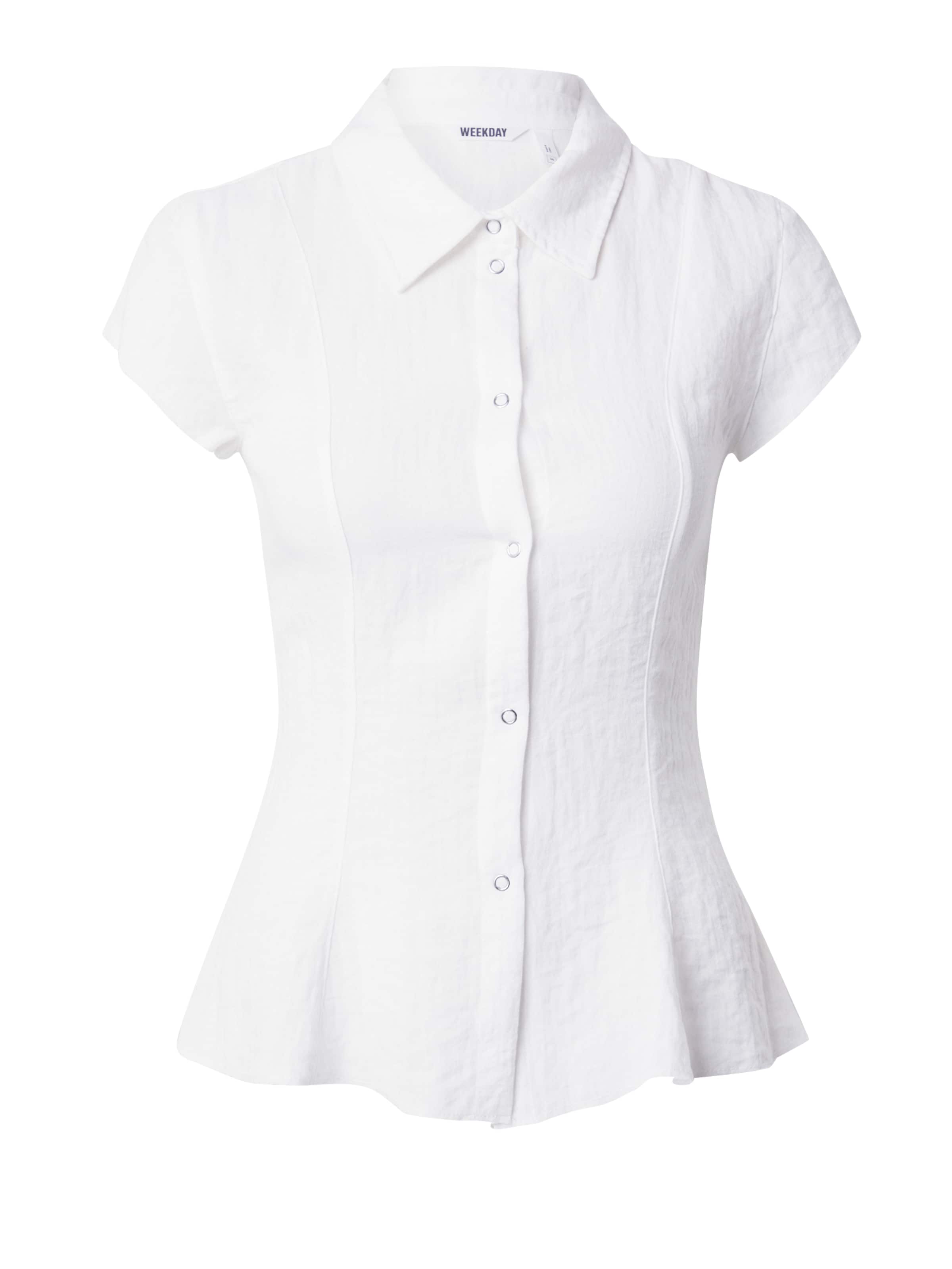 Chemisier 'Noah' WEEKDAY en blanc : devant