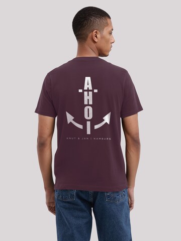 T-Shirt 'Anker Knut und Jan Hamburg' F4NT4STIC en rouge : devant