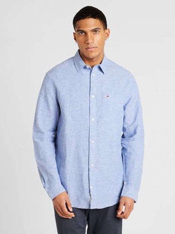 Tommy Jeans Regular fit Overhemd in Blauw: voorkant