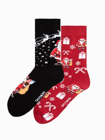 Occulto Socks 'Santa' in Red