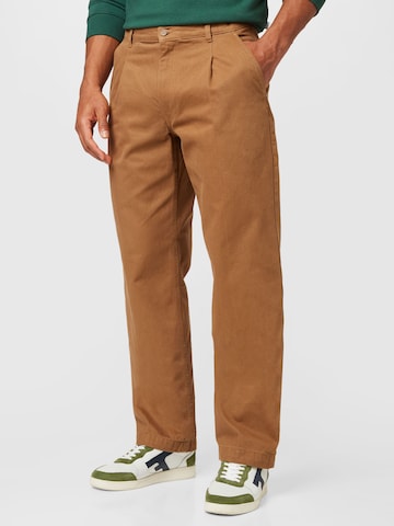 Regular Pantalon à pince 'Ben' Woodbird en beige : devant