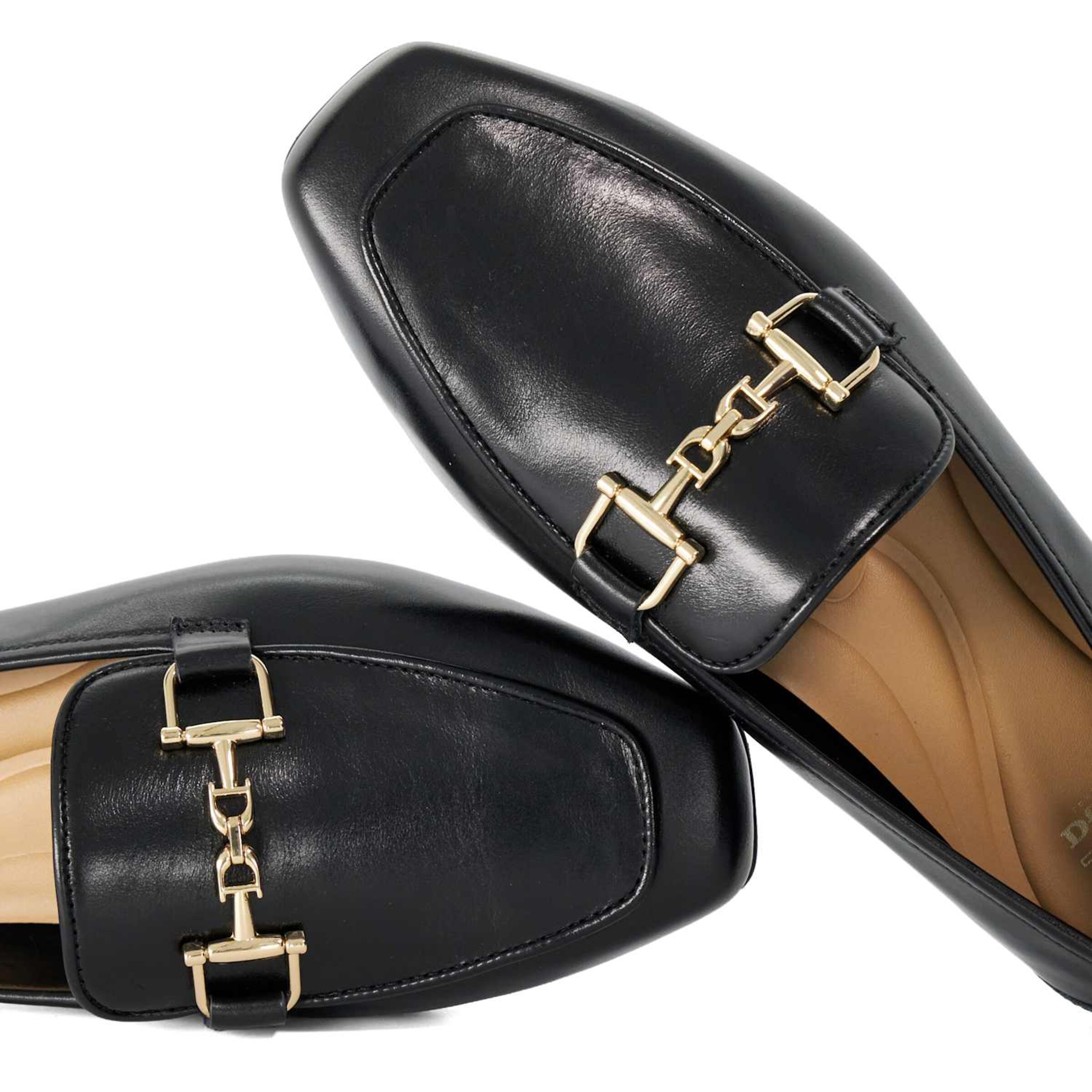 Dune LONDON Instappers 'Grained' in Zwart