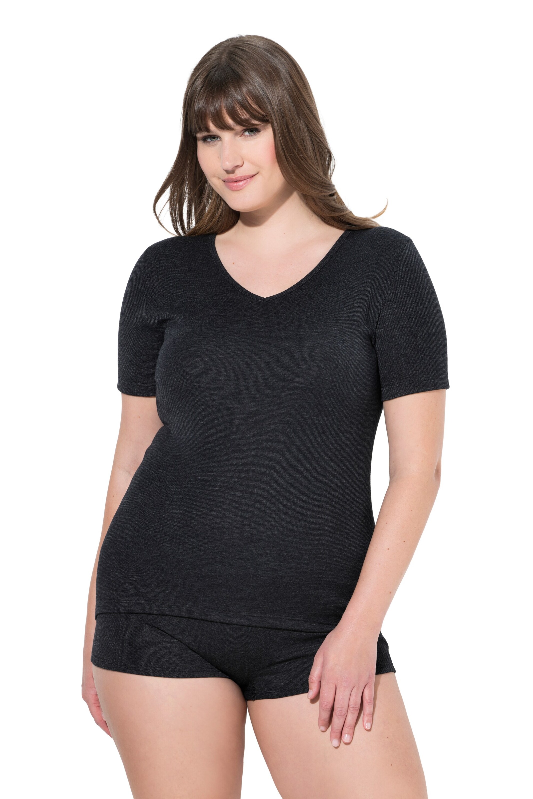 Ulla Popken Unterhemd in Schwarz: Vorderseite