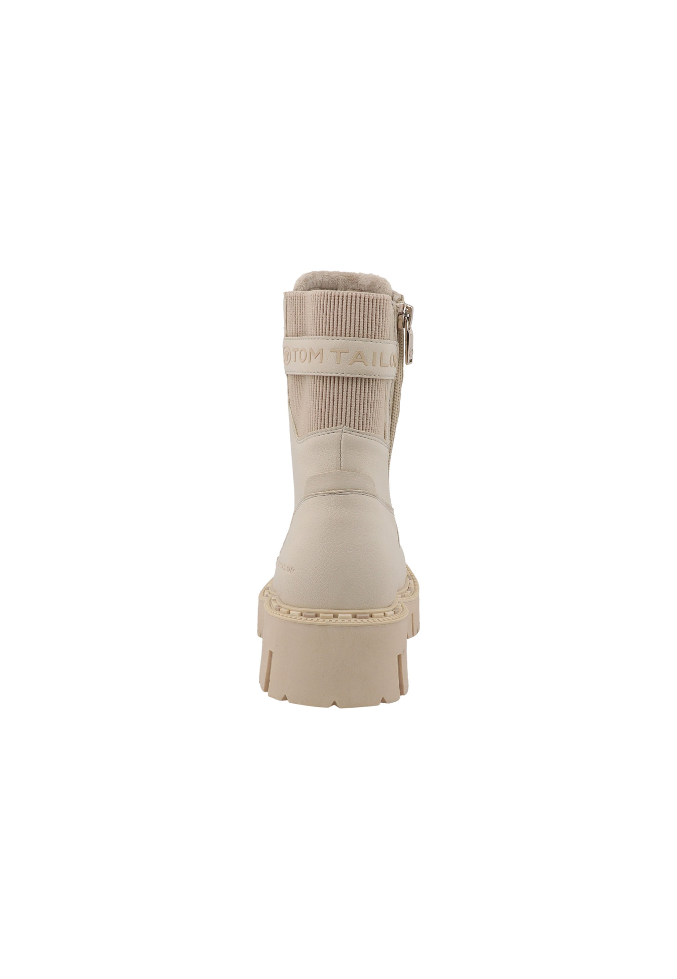 TOM TAILOR Schnürstiefelette in Beige