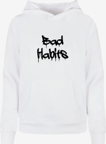 Merchcode Sweatshirt 'Bad Habits' in Weiß: predná strana