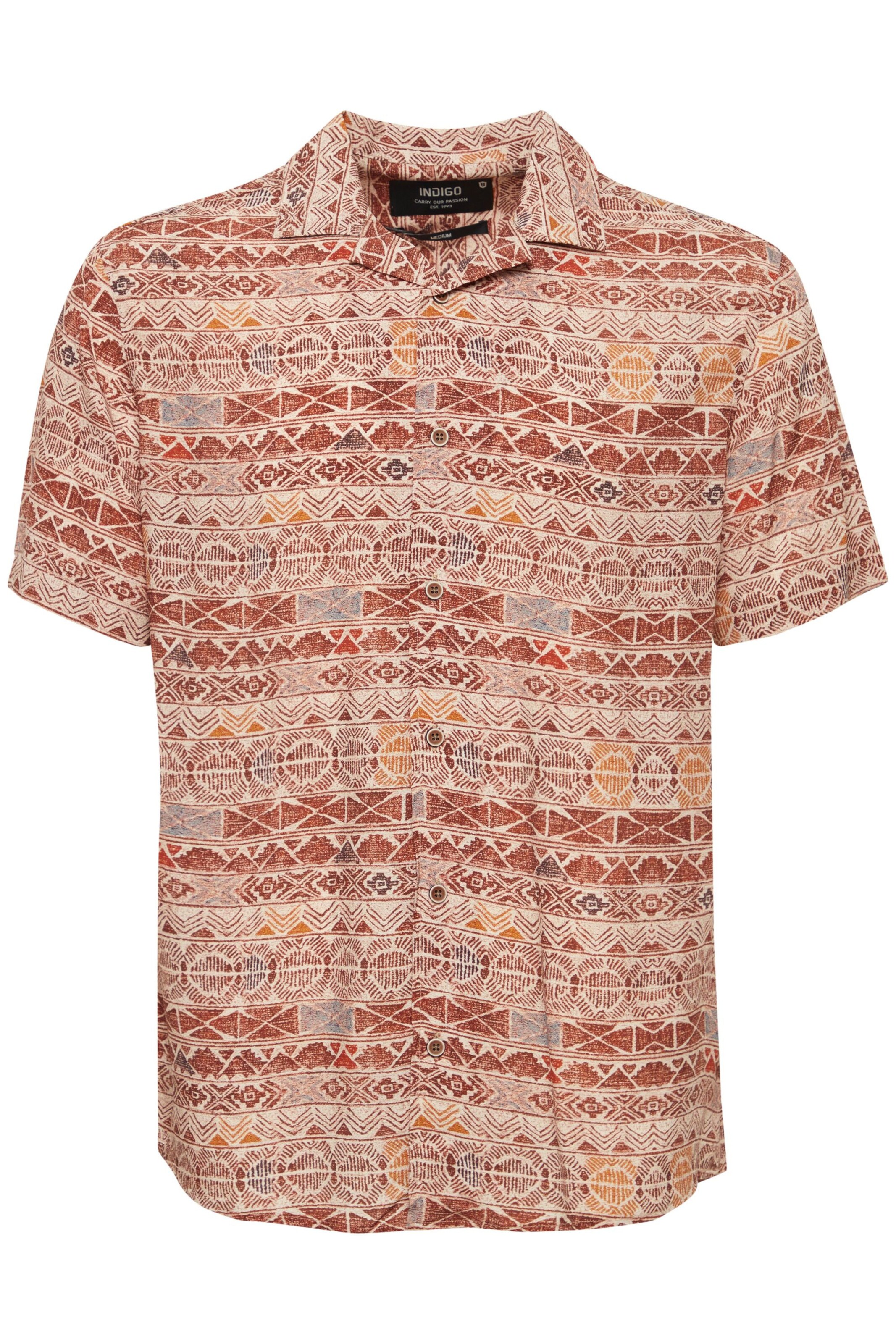 INDICODE JEANS Button Up Shirt 'Mariol' in Brown: front