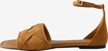 Next Strap Sandals in Brown: front