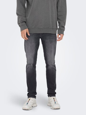 Coupe slim Jean 'LOOM' Only & Sons en gris : devant