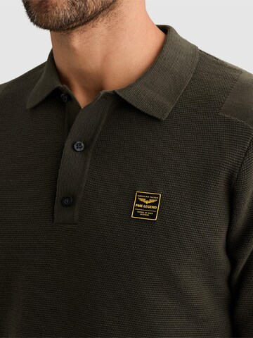Pullover 'Knitted polo shirt with long sleeves and badge' di PME Legend in verde