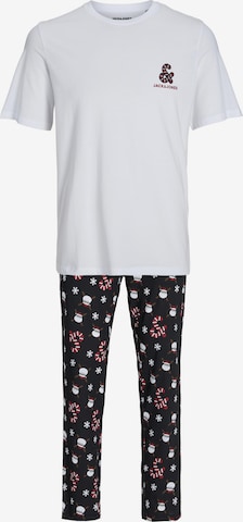 JACK & JONES Pyjamas lång 'CANDY SANTA' i vit: framsida