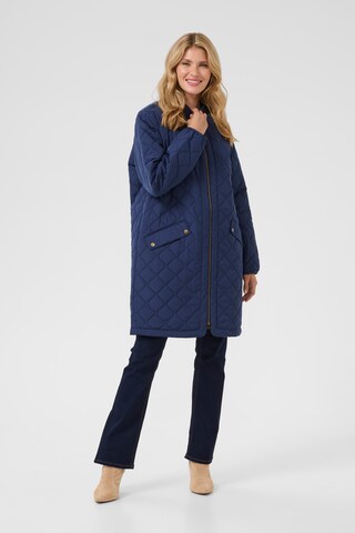 Cream Between-seasons coat 'Arwen' in Blue