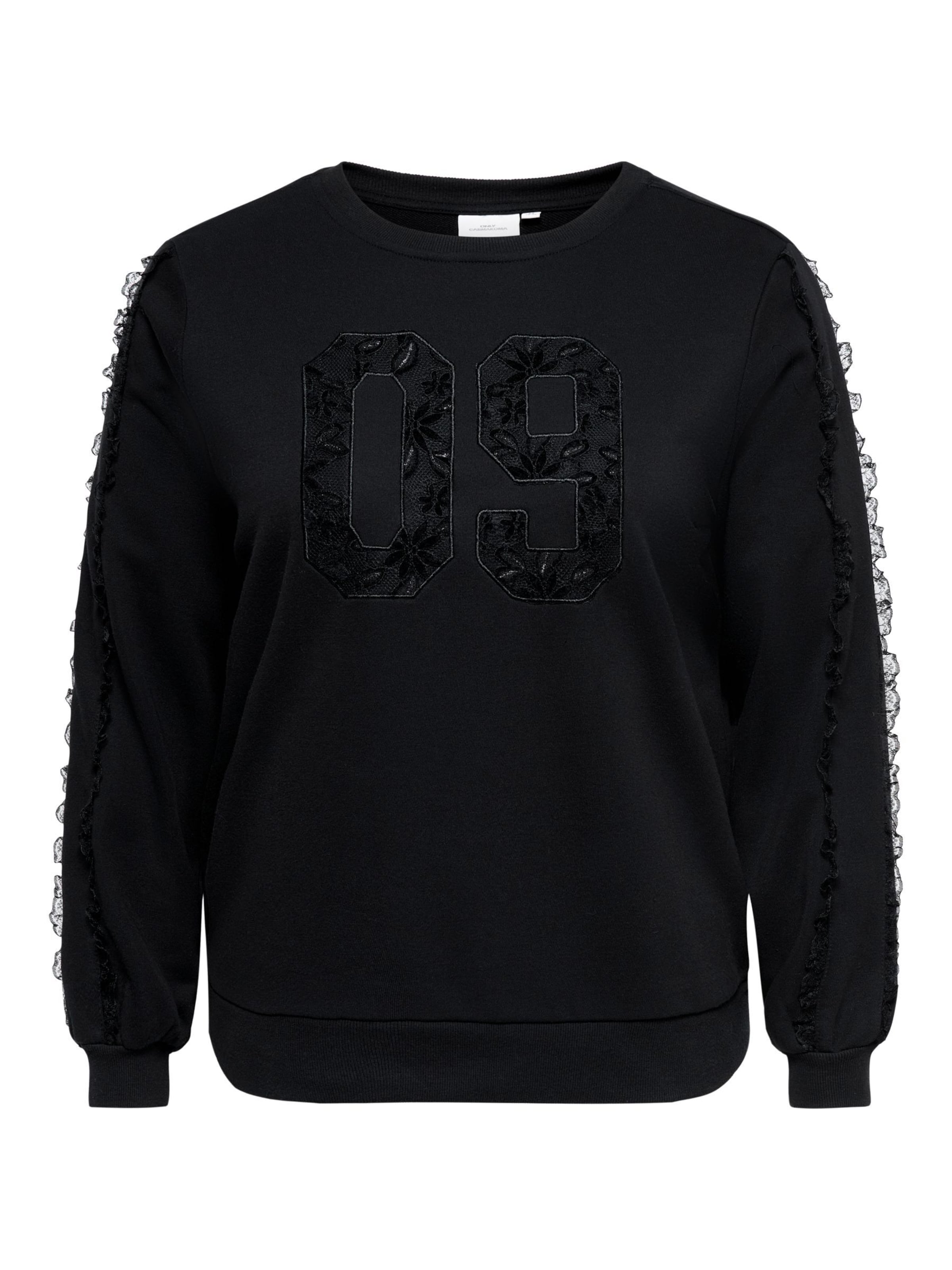 ONLY Carmakoma Sweatshirt 'CAR BEATRIX' in Zwart: voorkant