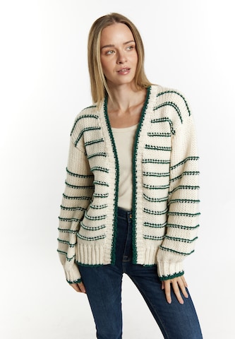 DreiMaster Maritim Knit cardigan 'Eissegler' in White: front