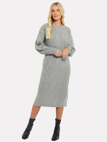 Threadbare Knitted dress 'Harley' in Grey: front