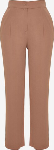 Trendyol Curve Szeroka nogawka Cygaretki w kolorze brązowy: przód