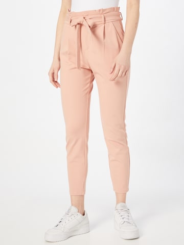 VERO MODA Slim fit Pleat-Front Pants 'EVA' in Pink: front