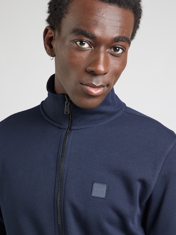 BOSS Sweat jacket 'Zestart' in Blue