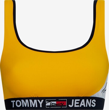 Tommy Jeans Bustier Bikinitop in Geel: voorkant