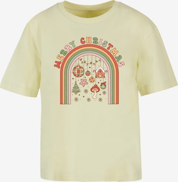 T-shirt 'Merry Christmas' F4NT4STIC en jaune : devant