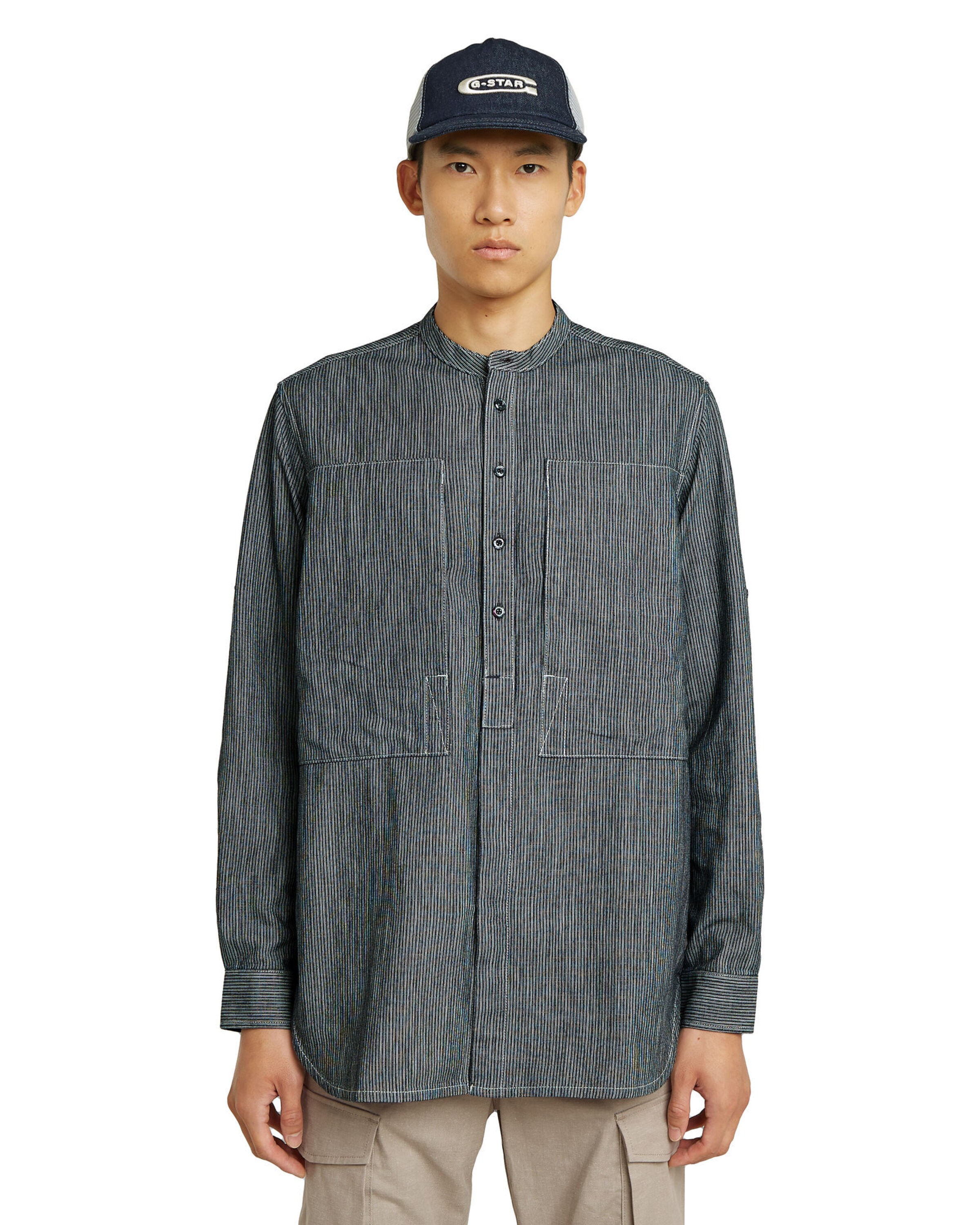 G-STAR Comfort fit Button Up Shirt in Blue: front