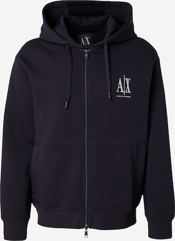 ARMANI EXCHANGE Кофта на молнии в Синий: спереди