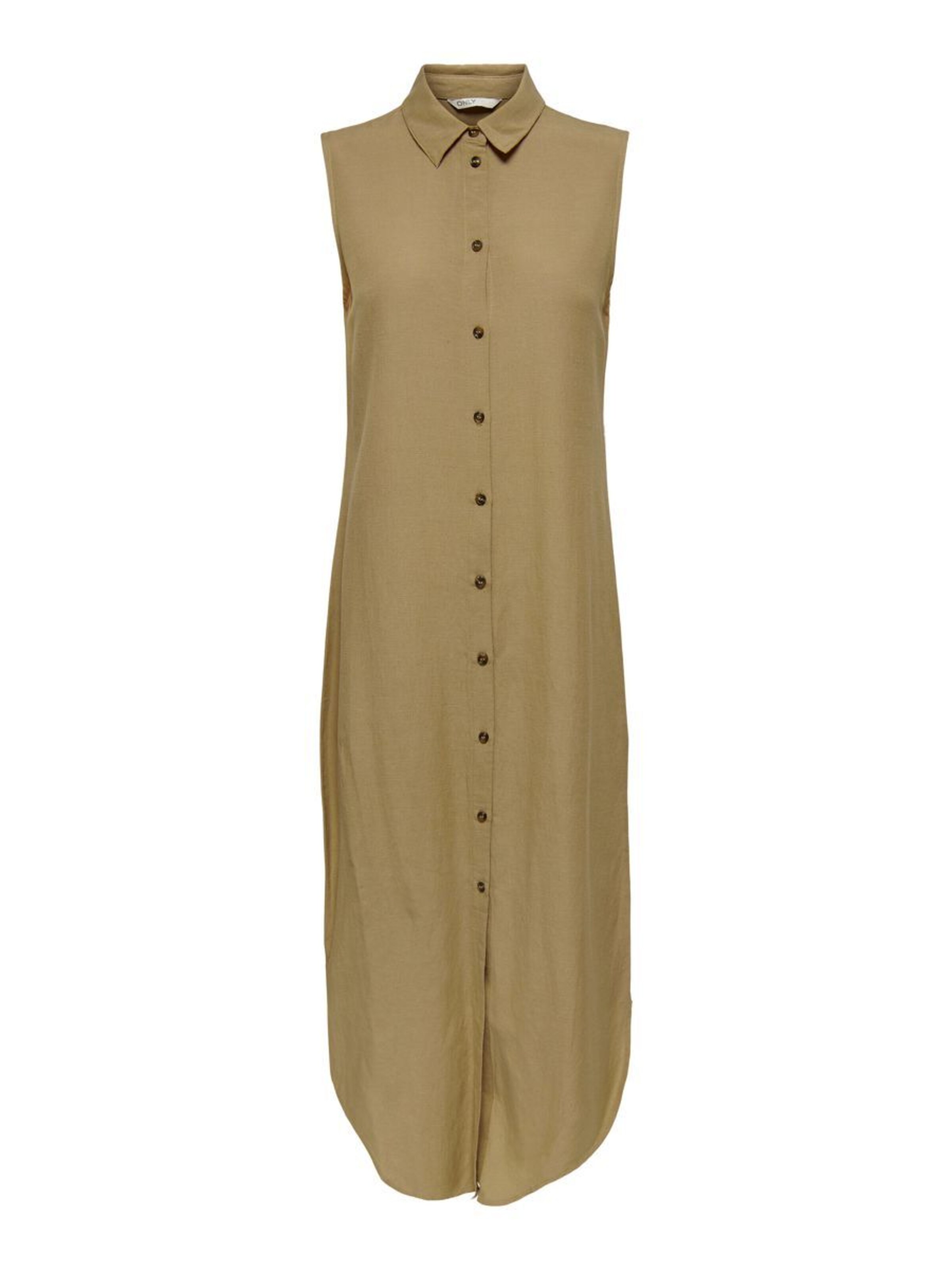 ONLY - Vestido camisero en beige: frente