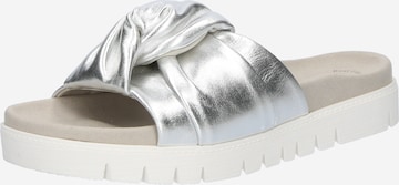 GABOR Mules in Silver: front