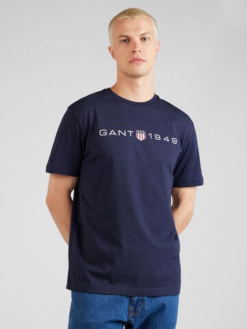 Tricou de la GANT pe albastru: față