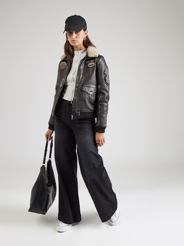 Rich & Royal Wide leg Jeans 'Marlene' in Zwart