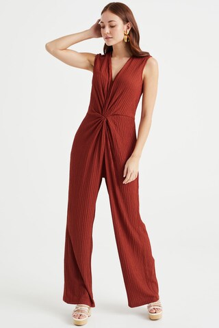 Combinaison WE Fashion en marron : devant