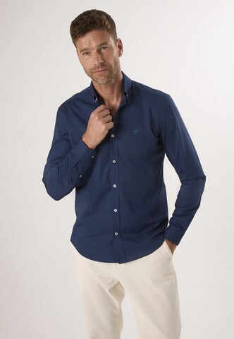 Felix Hardy Regular fit Button Up Shirt in Blue: front