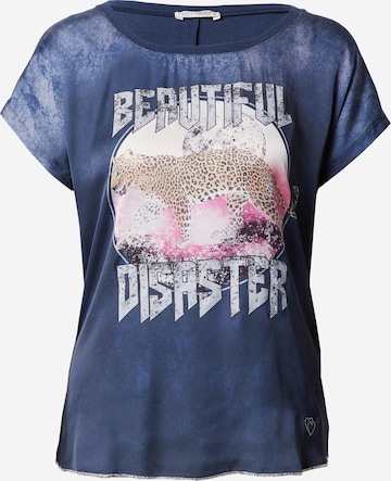 Key Largo - Camiseta 'DISASTER' en azul: frente