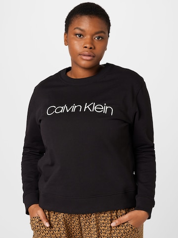Calvin Klein Curve Μπλούζα φούτερ σε μαύρο: μπροστά