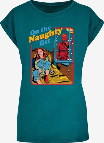 ABSOLUTE CULT Shirt 'Stranger Things - Naughty List' in Groen: voorkant